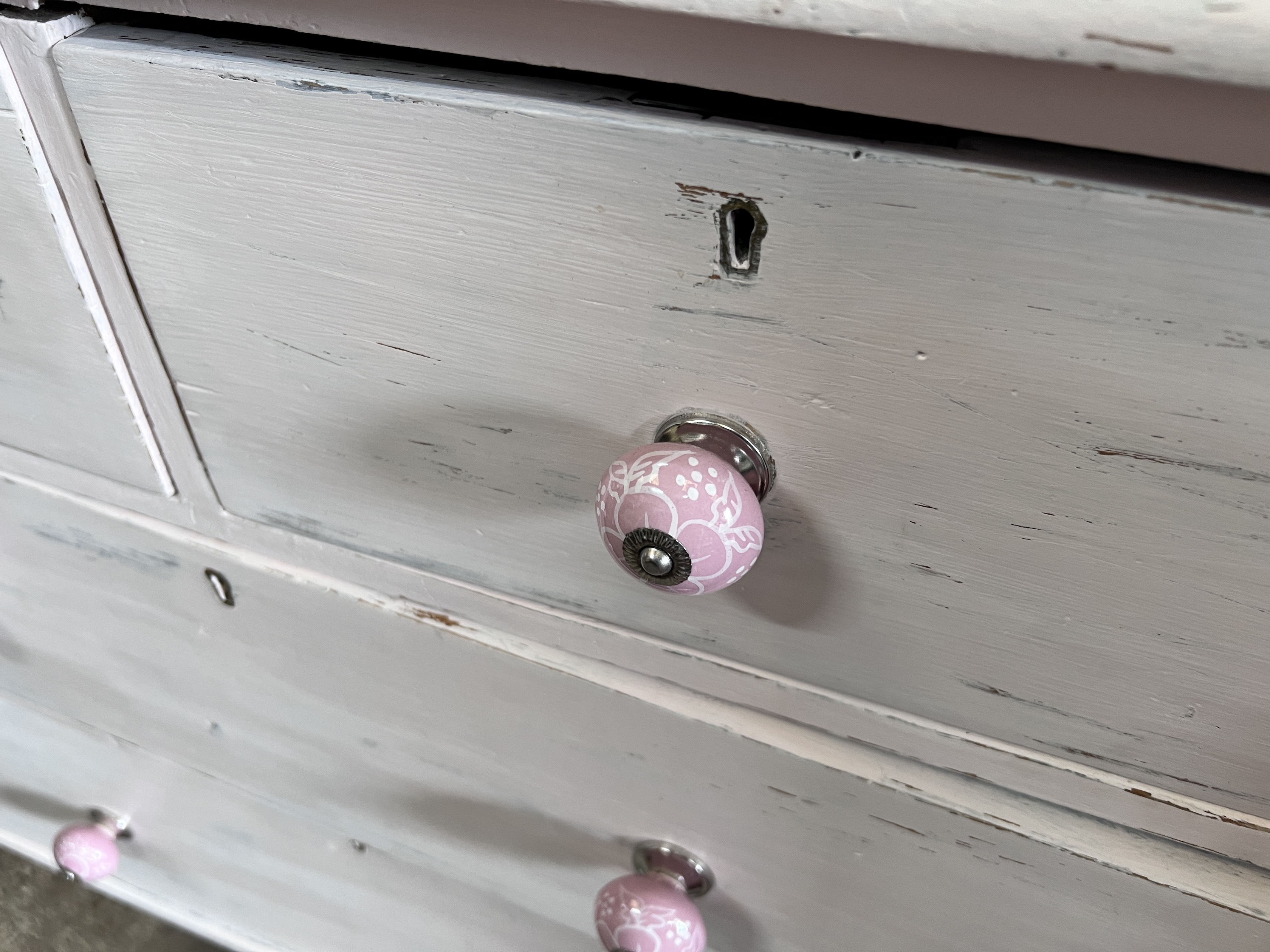 A small Victorian painted pine four drawer chest, width 81cm, depth 44cm, height 81cm